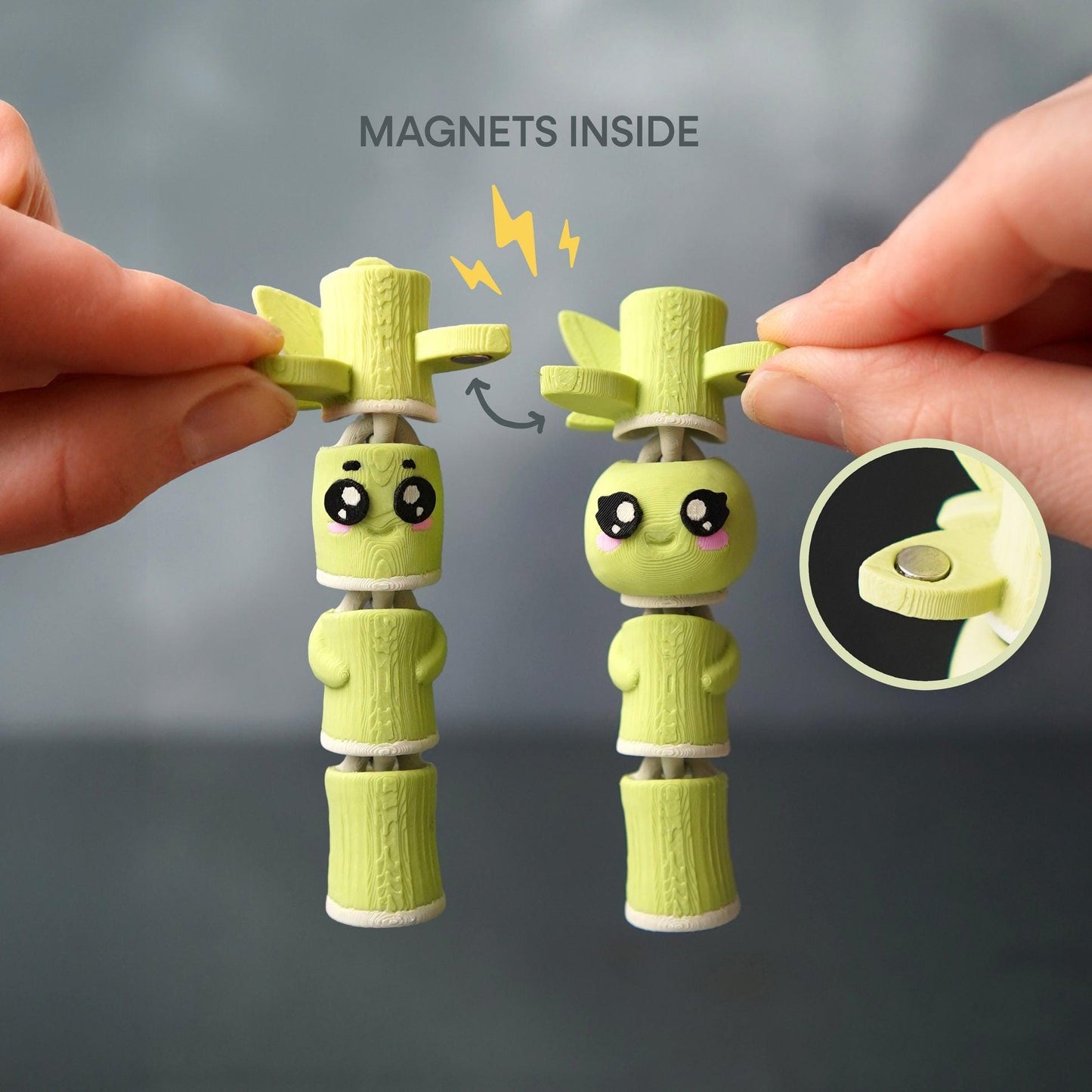 Bamboo Buddies – Paire de jouets magnétiques à tenir en main