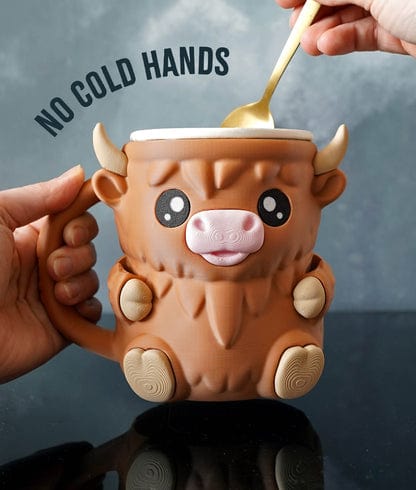Ferdinand la vache des Highlands – Porte-pinte de glace imprimé en 3D