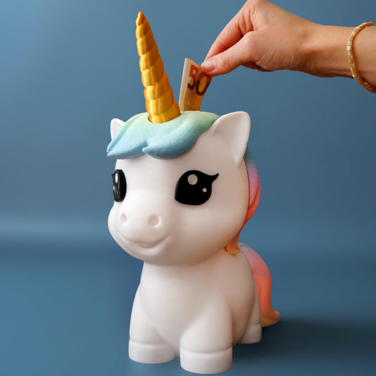 Umi la Licorne – Tirelire avec rangement caché