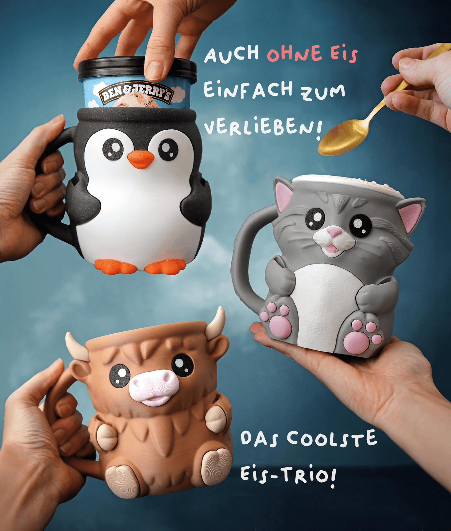 Pebbles le pingouin – Porte-pinte de glace imprimé en 3D